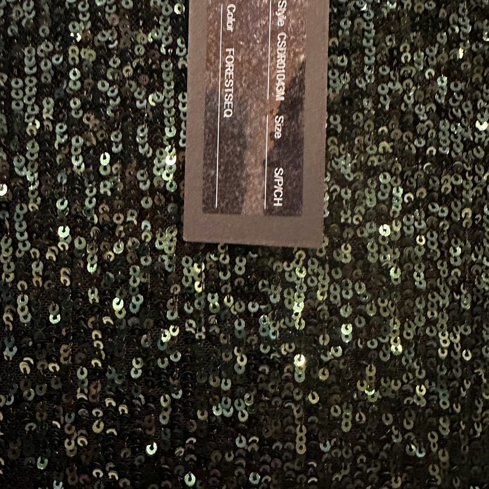 Cable & Gauge Forest Green Sequin Dress BNWT - Picture 5 of 6